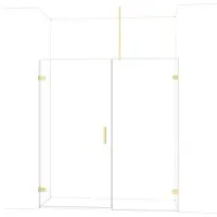 Maxaro Diamond Douchedeur | 185 cm Glanzend lichtgoud Helder glas Draaideur