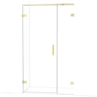 Maxaro Diamond Douchedeur | 115 cm Glanzend lichtgoud Helder glas Draaideur