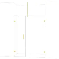 Maxaro Diamond Douchedeur | 155 cm Glanzend lichtgoud Helder glas Draaideur