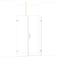 Maxaro Diamond Douchedeur | 125 cm Glanzend lichtgoud Helder glas Draaideur