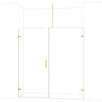 Maxaro Diamond Douchedeur | 185 cm Glanzend lichtgoud Helder glas Draaideur