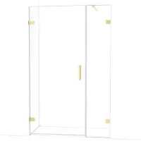 Maxaro Diamond Douchedeur | 125 cm Glanzend lichtgoud Helder glas Draaideur