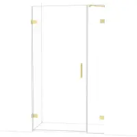 Maxaro Diamond Douchedeur | 115 cm Glanzend lichtgoud Helder glas Draaideur