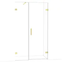 Maxaro Diamond Douchedeur | 115 cm Glanzend lichtgoud Helder glas Draaideur
