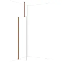 Maxaro Diamond Inloopdouche | 50 cm Glanzend koper Helder glas Vaste wand