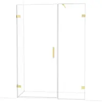 Maxaro Diamond Douchedeur | 145 cm Glanzend lichtgoud Helder glas Draaideur