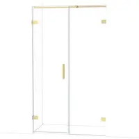 Maxaro Diamond Douchedeur | 115 cm Glanzend lichtgoud Helder glas Draaideur