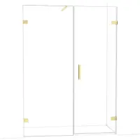 Maxaro Diamond Douchedeur | 145 cm Glanzend lichtgoud Helder glas Draaideur
