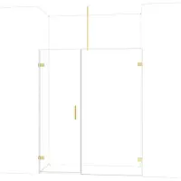 Maxaro Diamond Douchedeur | 165 cm Glanzend lichtgoud Helder glas Draaideur