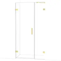 Maxaro Diamond Douchedeur | 105 cm Glanzend lichtgoud Helder glas Draaideur