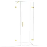 Maxaro Diamond Douchedeur | 85 cm Glanzend lichtgoud Helder glas Draaideur