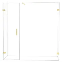 Maxaro Diamond Douchedeur | 195 cm Glanzend lichtgoud Helder glas Draaideur