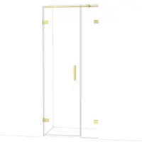 Maxaro Diamond Douchedeur | 85 cm Glanzend lichtgoud Helder glas Draaideur