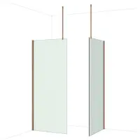Maxaro Diamond Inloopdouche | 90x90 cm Glanzend koper Matglas 2 vaste wanden