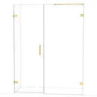 Maxaro Diamond Douchedeur | 155 cm Glanzend lichtgoud Helder glas Draaideur