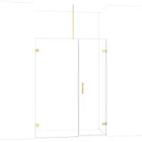 Maxaro Diamond Douchedeur | 145 cm Glanzend lichtgoud Helder glas Draaideur