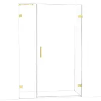 Maxaro Diamond Douchedeur | 135 cm Glanzend lichtgoud Helder glas Draaideur