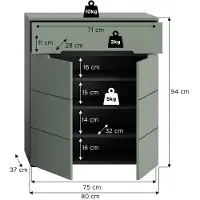 Furnilux Canu schoenenkast smoke nb basaltgrijs nb