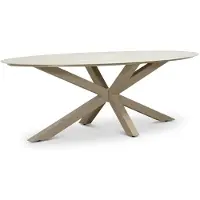 LUX outdoor living Calma dining tuintafel 6 personen | sintered stone + aluminium | Marble Latte | 240cm ovaal
