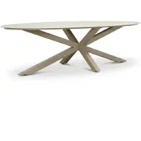 LUX outdoor living Calma dining tuintafel 8 personen | sintered stone + aluminium | Marble Latte | 280cm ovaal