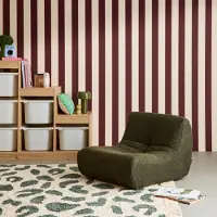 Sweeek Kinderfauteuil met gestructureerde bouclé 1 zits Kaki