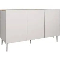 Sweeek Dressoir met 3 deuren metaal en houtdecor 120cm Beige