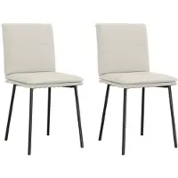 vidaXL Eetkamerstoelen 2 st fluweel crèmekleurig