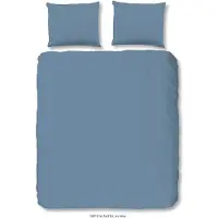 Hip dekbedovertrek uni - blauw- katoensatijn - 200x220