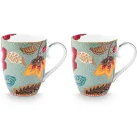 Pip studio Mok Home Mug Large Blooming Tales Fantasy Blue (Set van 2)