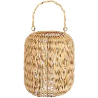 HBX natural living Lantaarn Mangsa Ø14,5xH18cm Bruin bruin Zeegras Lantaarn