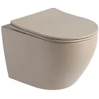Sanico Sanisense Color hang toilet mat zand beige rimfree met softclose zitting