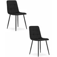 Leobert Fauteuil - - Kara - Fluweel, zwart - 44,5 x 50,5 x 87 cm - Set van 2