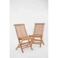 Teakea Set van Twee Teak Houten Klapstoel | Tenerif | Opvouwbare Tuinstoel | Licht en Sterk