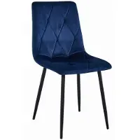 Leobert Chaise - - Libra - Fluwelen fauteuil in marineblauw/met zwarte poten