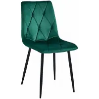 Leobert Chaise - - Libra - Fluweel, donkergroen / Zwarte poten