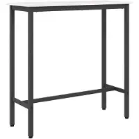 vidaXL Tafel Wit 100 x 40 x 101 cm Engineered hout en staal