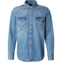 Wrangler Overhemd blauw denim