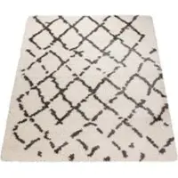 Tapis.fr Hoogpolig tapijt Mahara grijs 60x90 cm