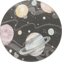 Tapis.fr Kindertapijt Ninique antraciet 200 cm rond