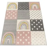 Tapis.fr Kindertapijt Ninique roze 133 cm vierkant