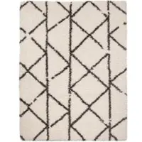 Tapis.fr Hoogpolig tapijt Mahara beige 60x90 cm