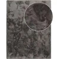 Tapis.nl Vachtkleed Fluffy_deluxe antraciet 200 cm rond