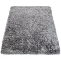 Tapis.fr Hoogpolig tapijt Glamorous grijs 60x100 cm