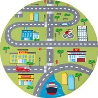 Tapis.nl Kindertapijt Bini groen 200 cm rond