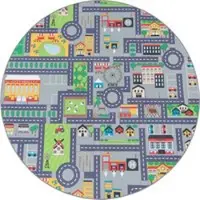 Tapis.fr Kindertapijt Bini grijs 200 cm rond