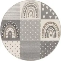 Tapis.fr Kindertapijt Ninique grijs 120 cm rond