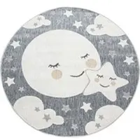 Tapis.nl Kinderkleed binnen en buiten Twitara grijs 160 cm rond