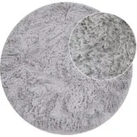Tapis.fr Hoogpolig tapijt Silvana zilver 80 cm rond
