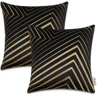Tapis.fr Kussensloop Chino zwart 45x45 cm, 2 stuks