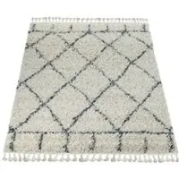Tapis.fr Hoogpolig tapijt Nadori crème 60x100 cm